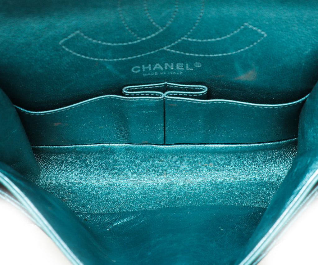 Chanel Metallic Teal 2.55 Reissue Double Flap 224 Bag