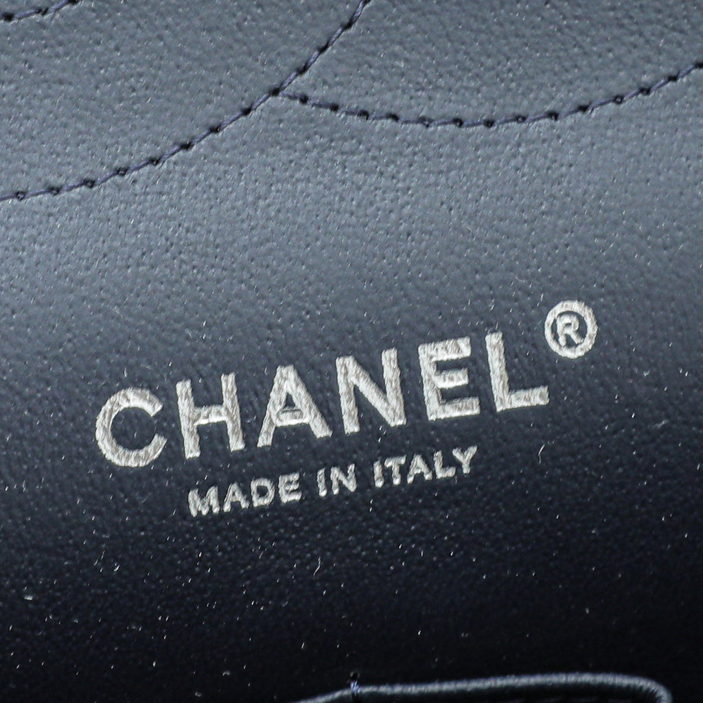 Chanel Indigo Blue CC Classic Double Flap Jumbo Bag