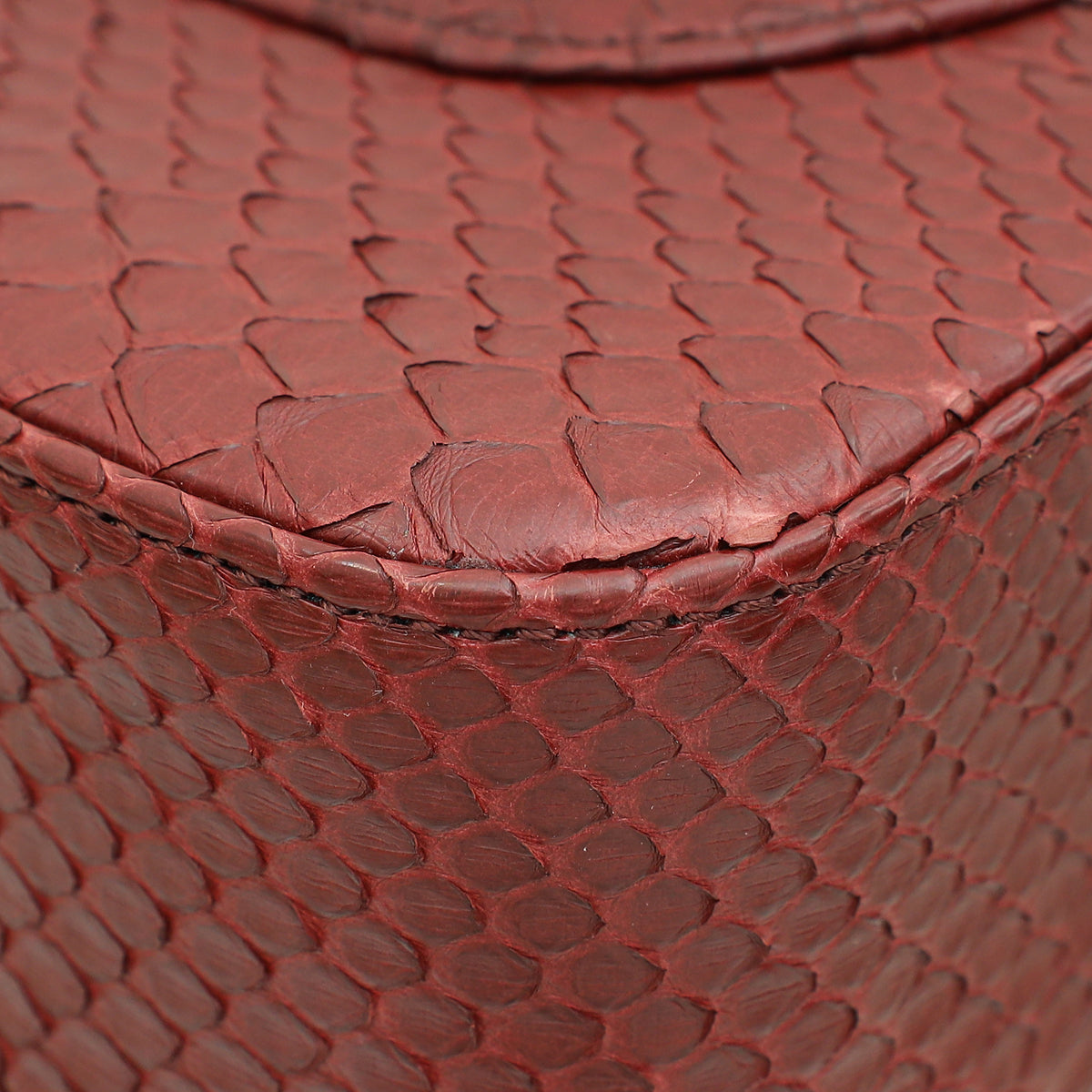 Chanel Burgundy Python CC Classic Double Flap Medium Bag