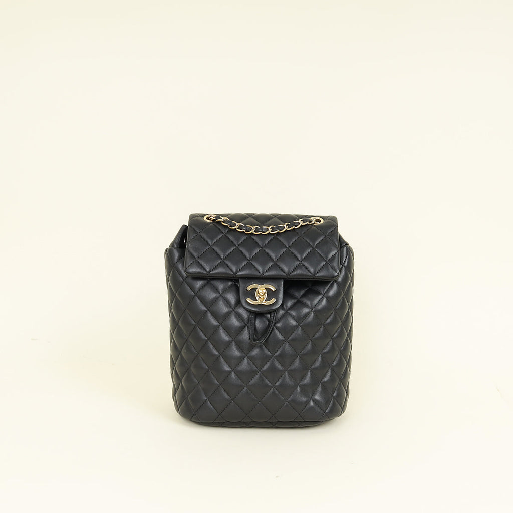 Chanel Black CC Urban Spirit Quilted Backpack Small Bag
