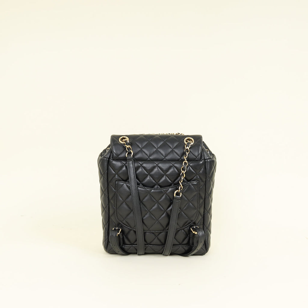Chanel Black CC Urban Spirit Quilted Backpack Small Bag