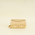 Chanel Light Metallic Gold CC Chevron Camera Case Small Flap Bag