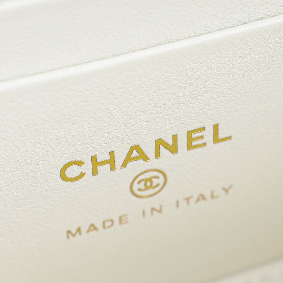 Chanel White CC Top Handle Vanity Chain