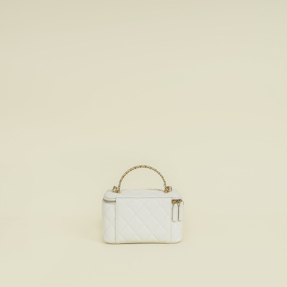 Chanel White CC Top Handle Vanity Chain