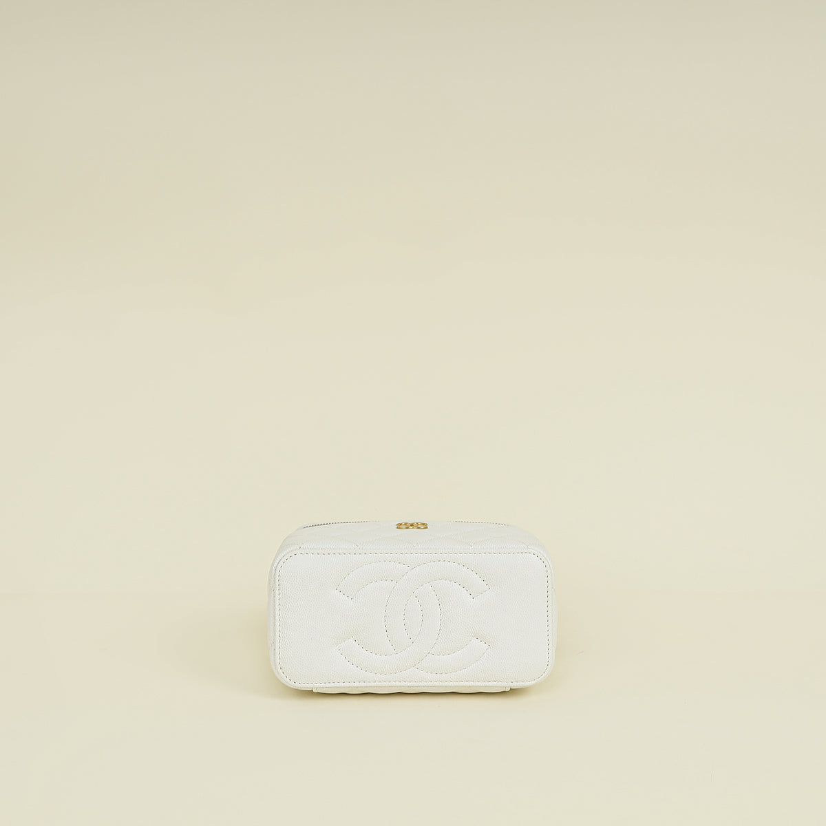 Chanel White CC Top Handle Vanity Chain