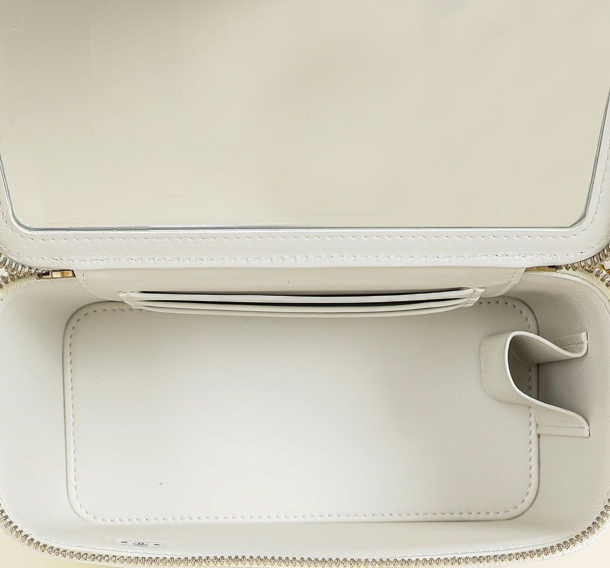 Chanel White CC Top Handle Vanity Chain