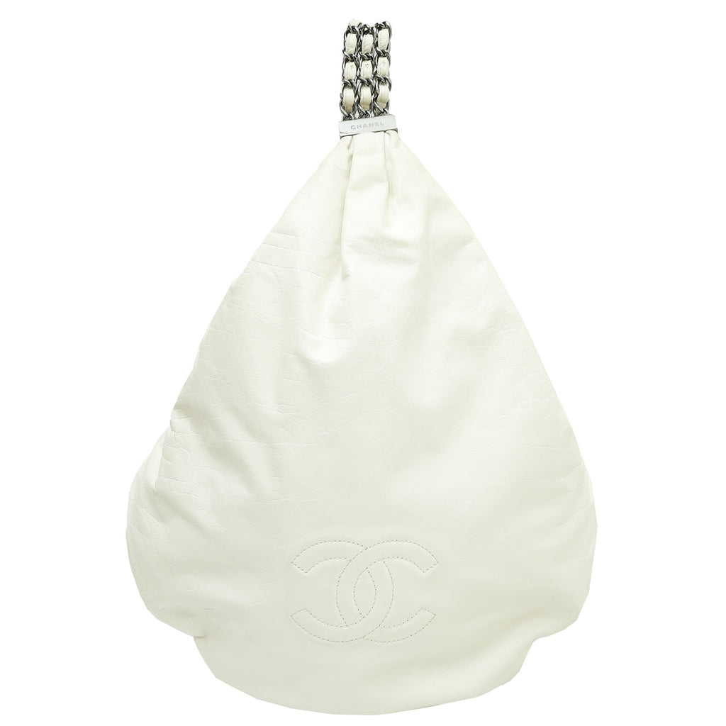Chanel White Rock & Chain Hobo Bag