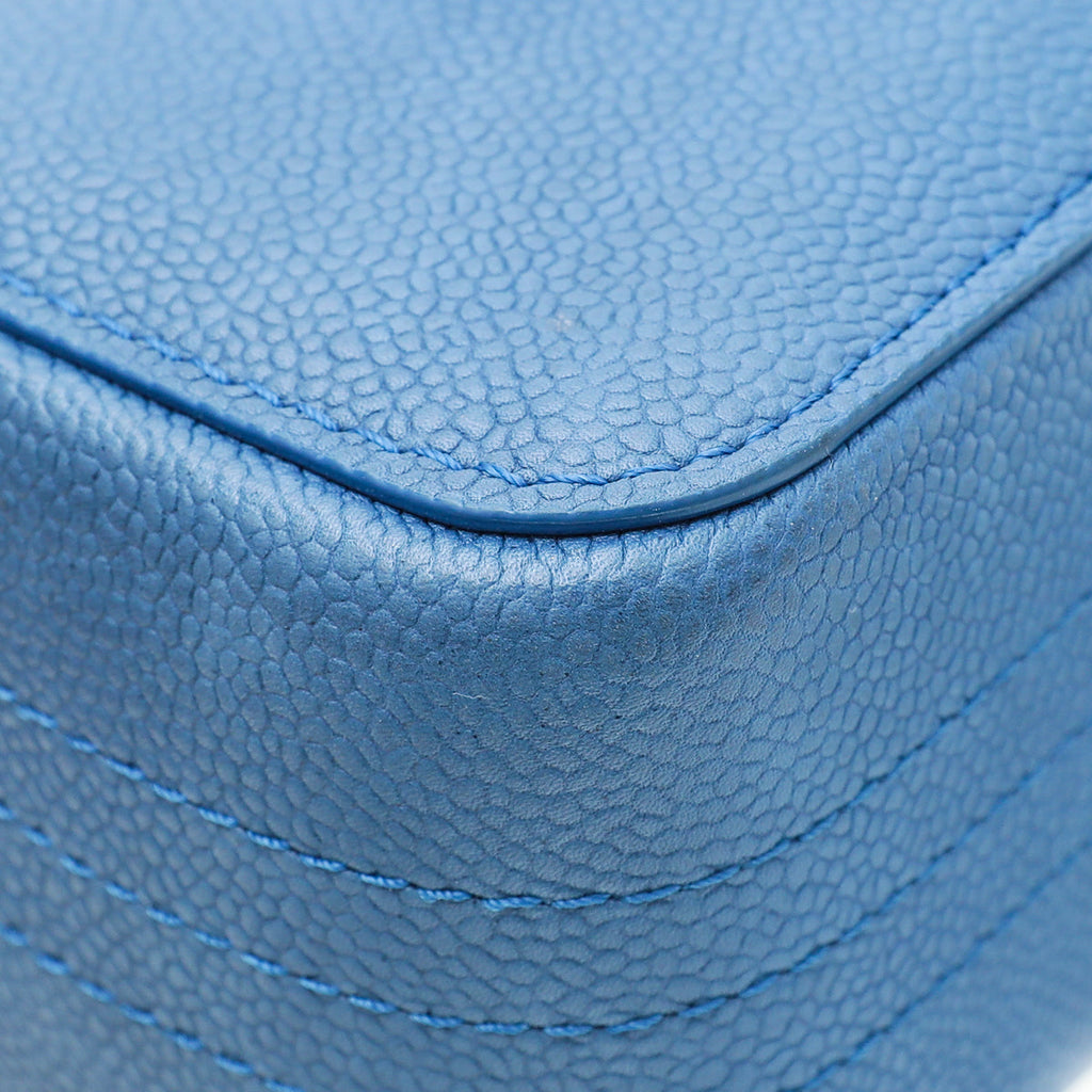 Chanel Blue CC Pure Classic Double Flap Medium Bag