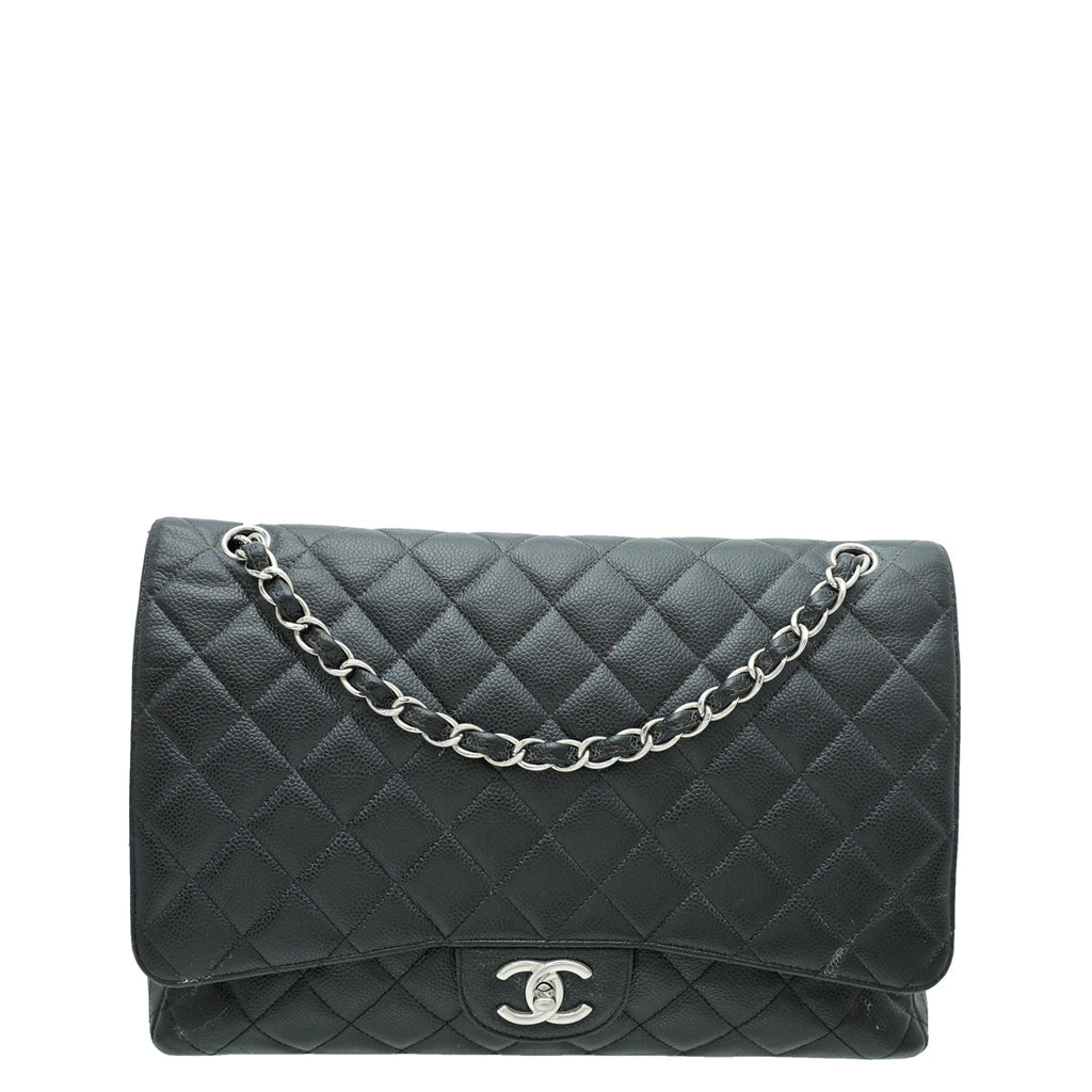 Chanel Black CC Classic Double Flap Maxi Bag