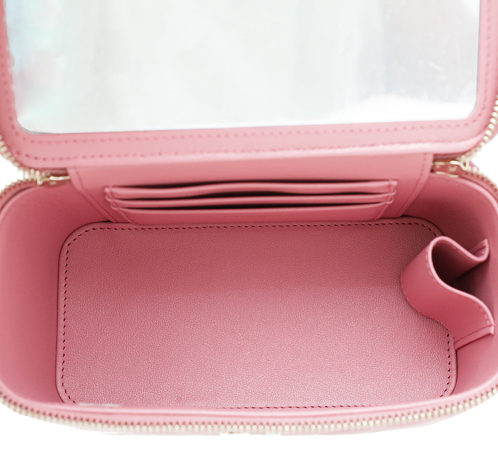 Chanel Pink CC Vanity Top Handle Small Case