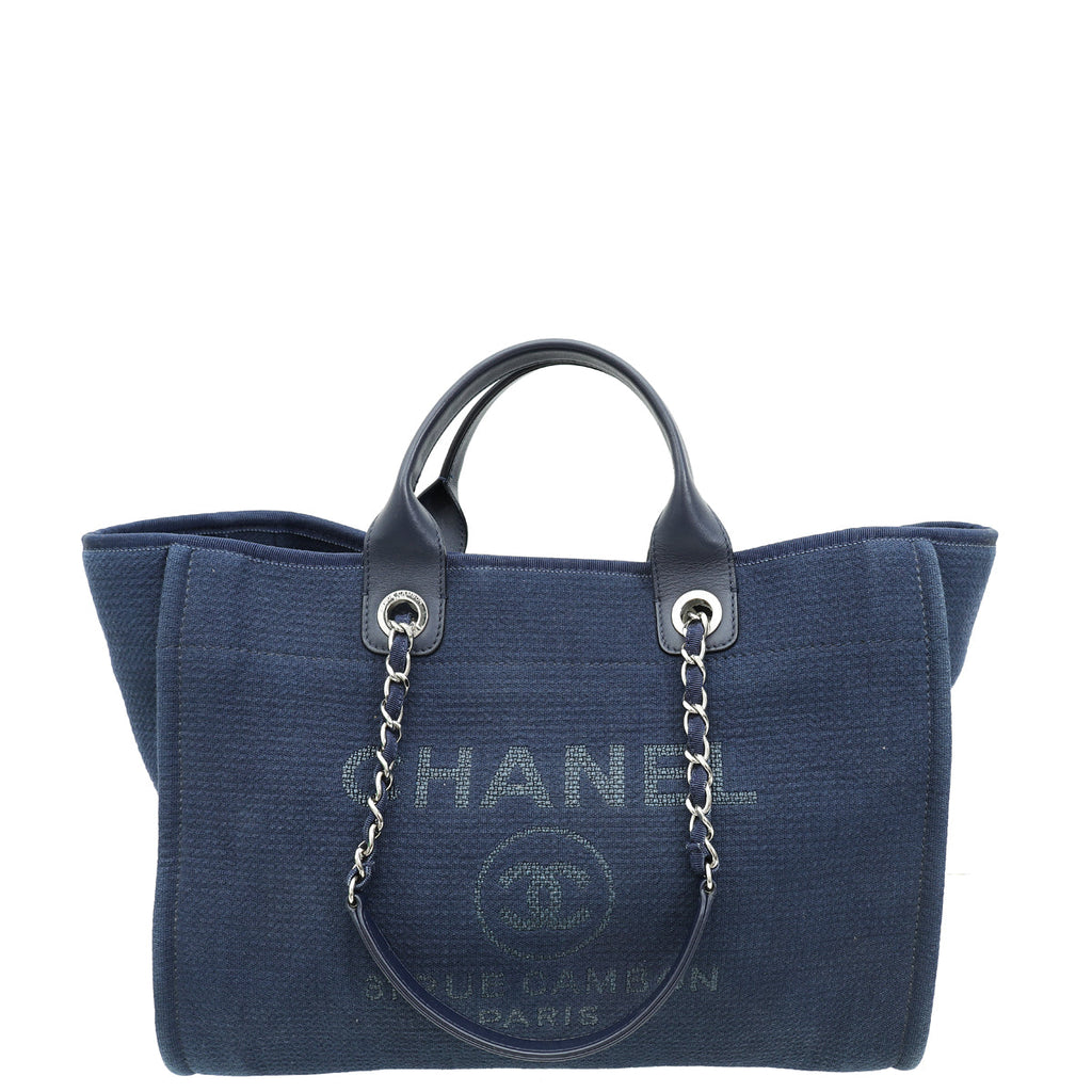 Chanel Navy Deauville Tote Medium Bag