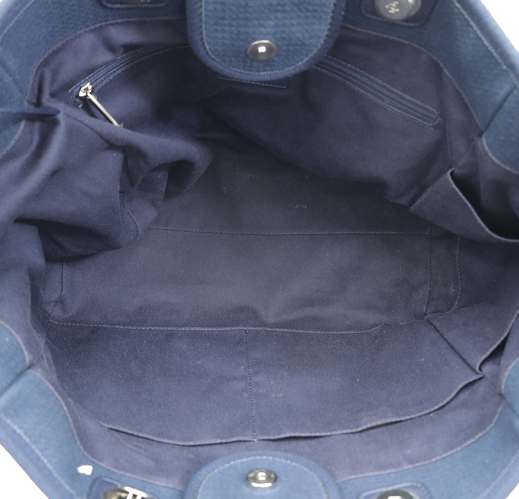 Chanel Navy Deauville Tote Medium Bag