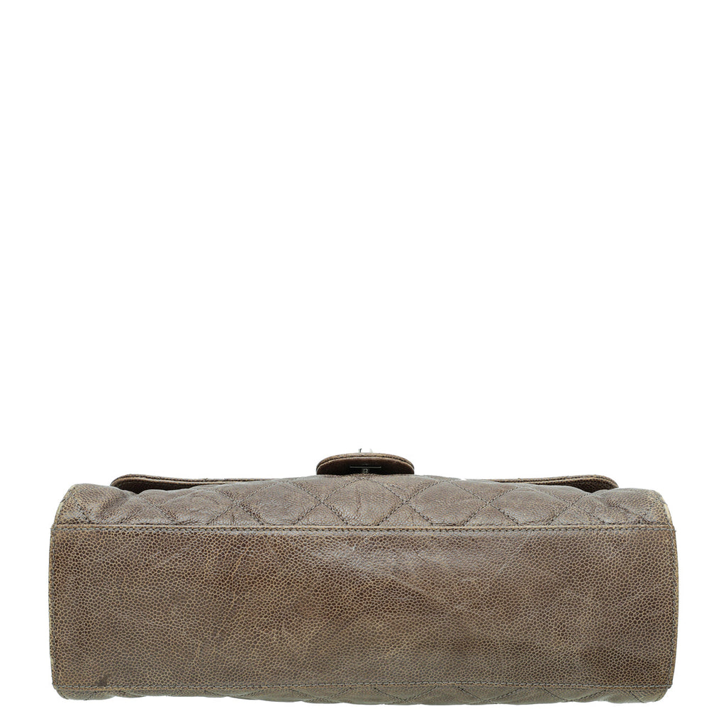 Chanel Brown CC Glazed Crave Jumbo Flap Bag