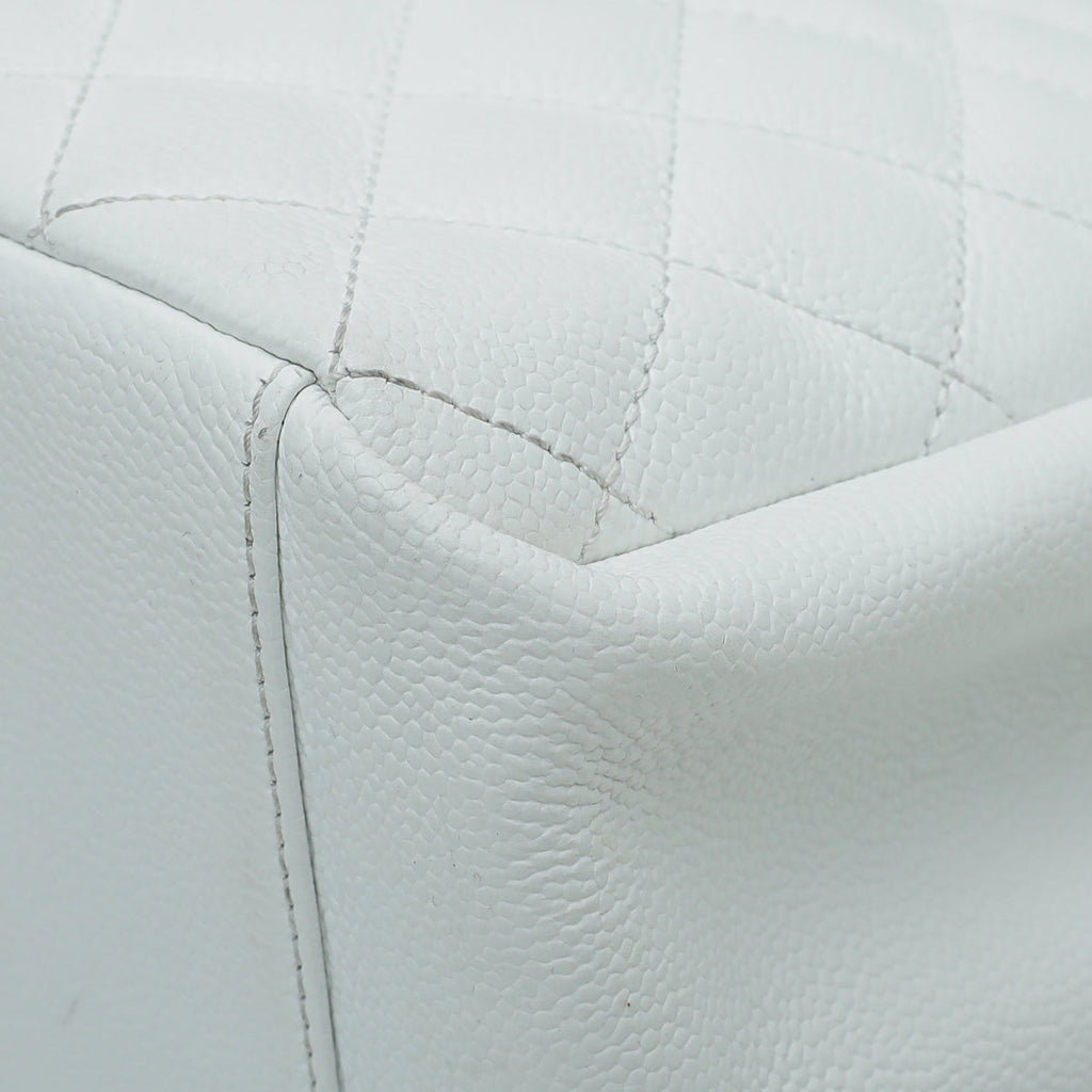 Chanel White CC Caviar GST Medium Bag