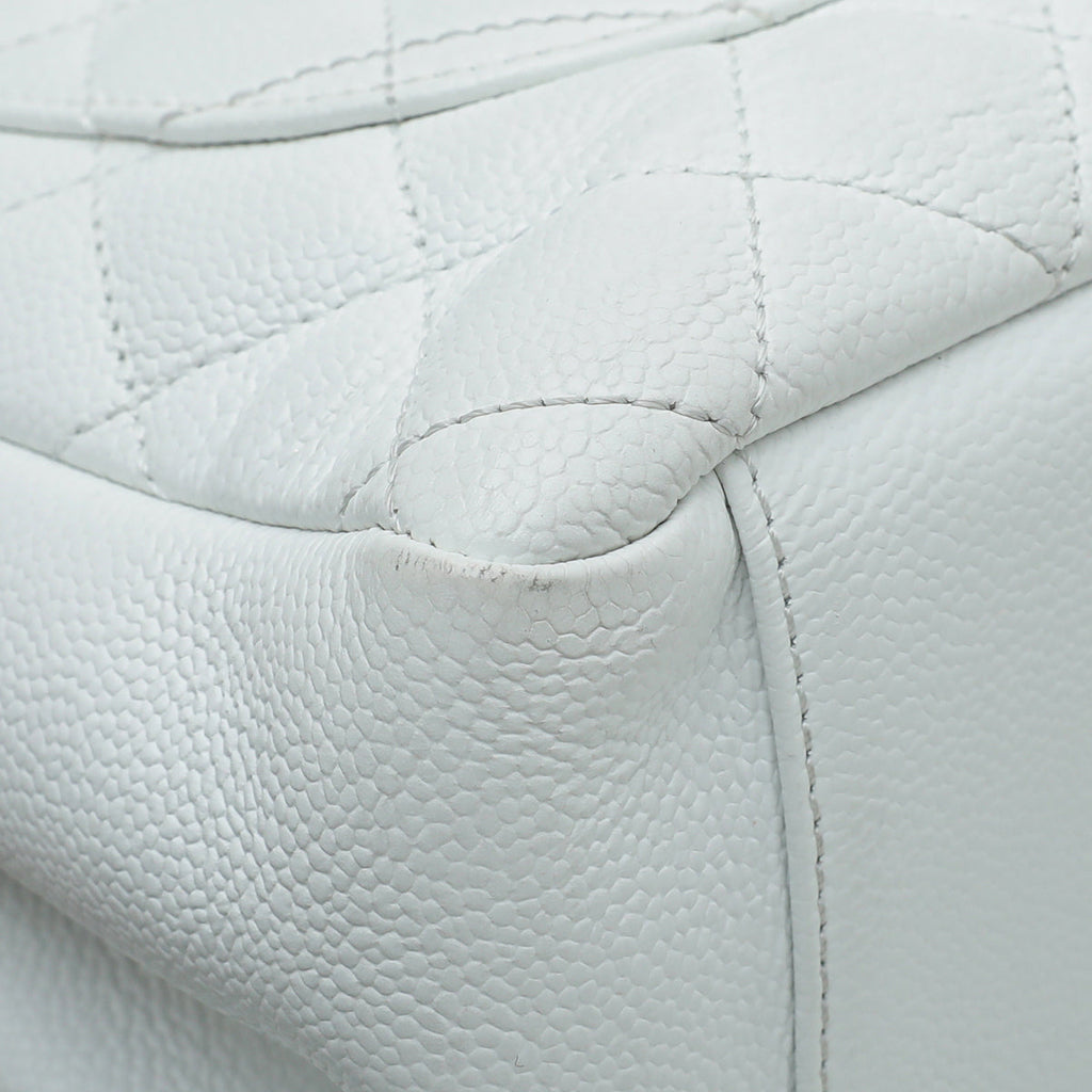 Chanel White CC Caviar GST Medium Bag