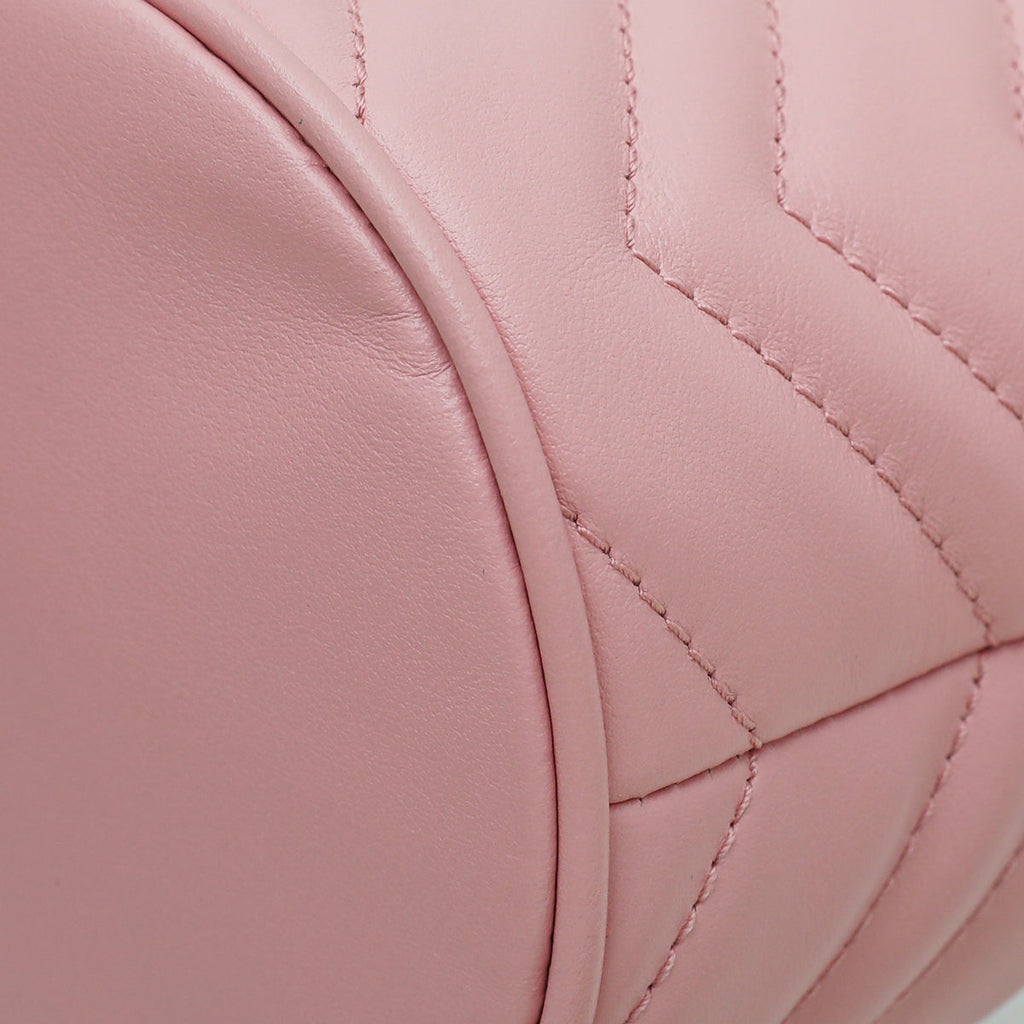 Gucci Pink GG Marmont Mini Bucket Bag