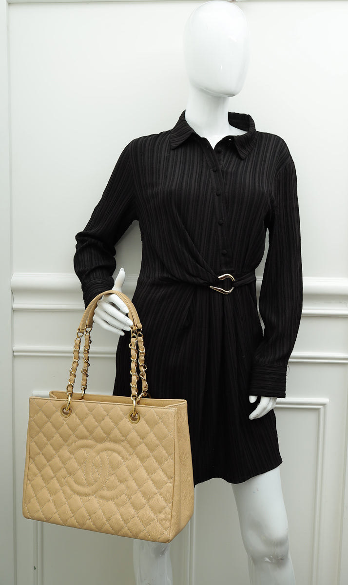 Chanel Beige CC GST Medium Tote Bag