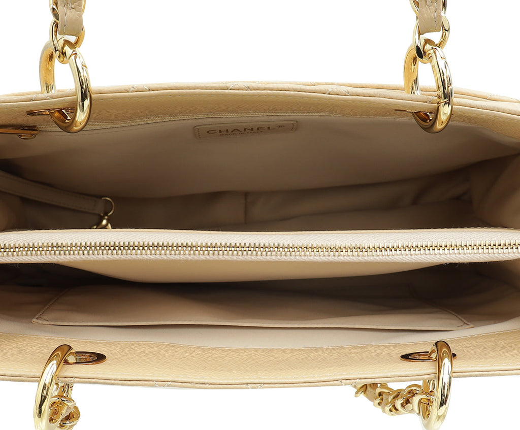 Chanel Beige CC GST Medium Tote Bag