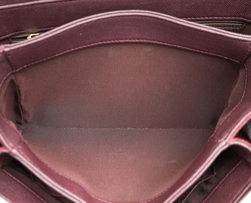 Chanel Burgundy CC Stitched Lady Coco Flap Bag