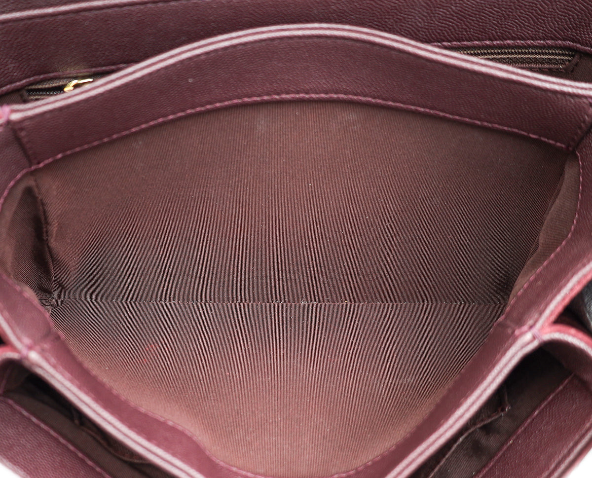 Chanel Burgundy CC Stitched Lady Coco Flap Bag
