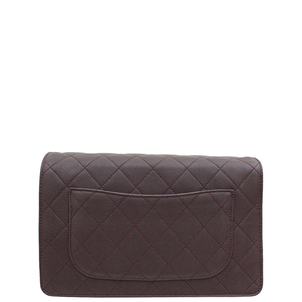 Chanel Burgundy CC Stitched Lady Coco Flap Bag