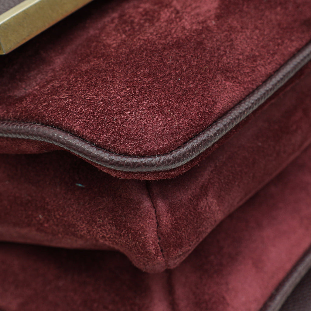 Chanel Burgundy CC Stitched Lady Coco Flap Bag