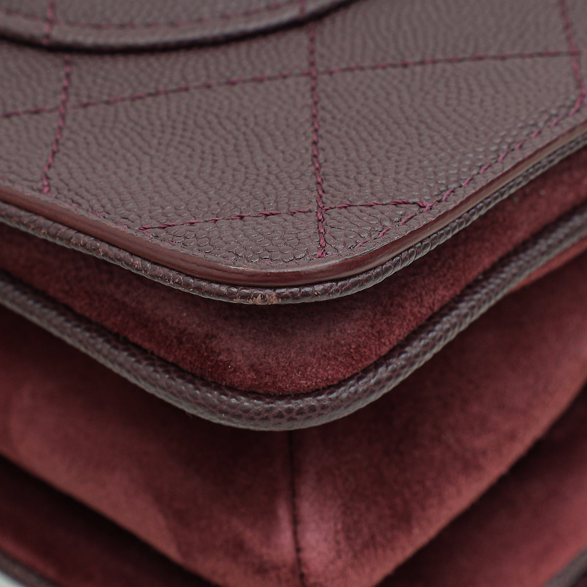 Chanel Burgundy CC Stitched Lady Coco Flap Bag