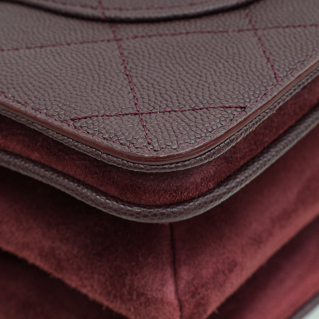 Chanel Burgundy CC Stitched Lady Coco Flap Bag