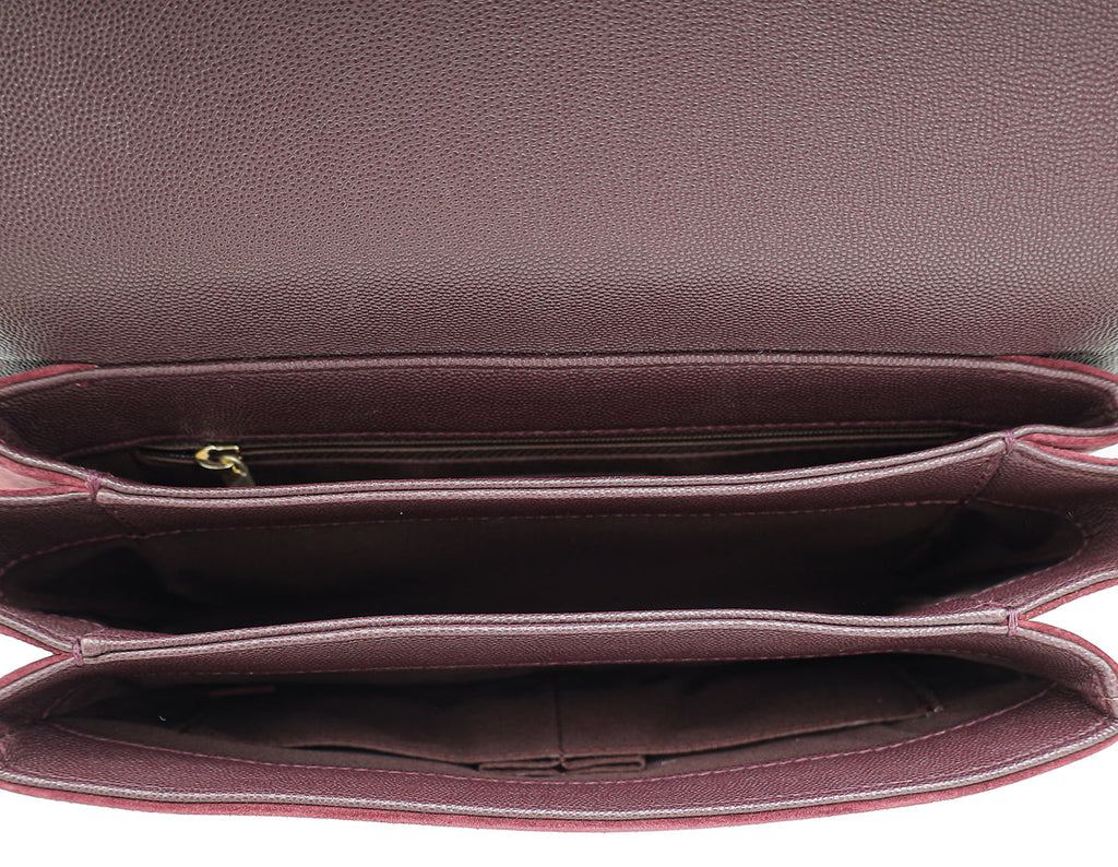 Chanel Burgundy CC Stitched Lady Coco Flap Bag