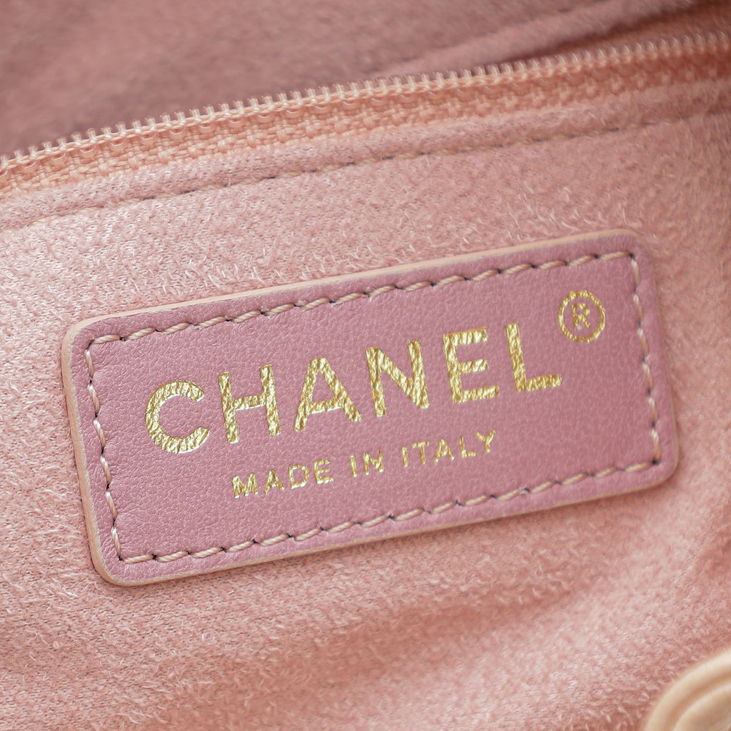 Chanel Pink CC Deauville Drawstring Bucket Bag