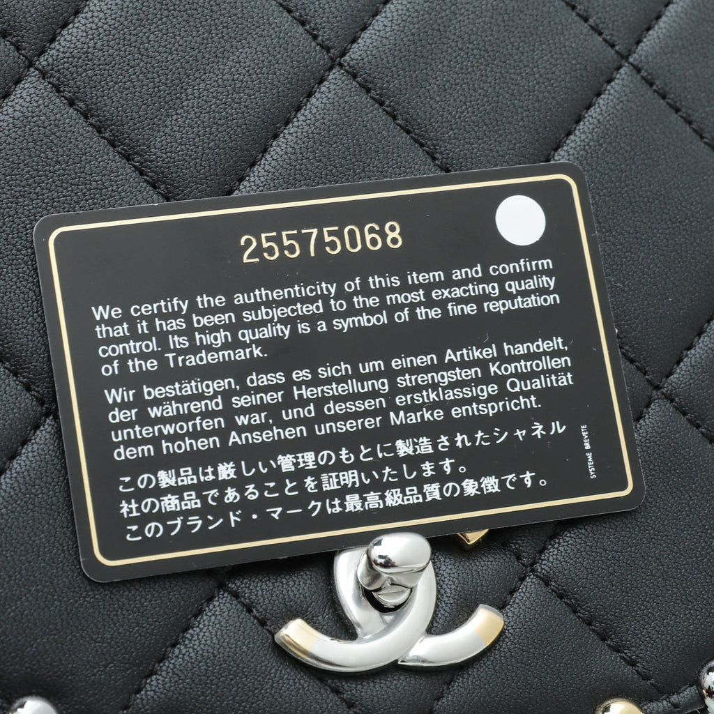 Chanel Black CC Metal Bubble Edge Flap Bag