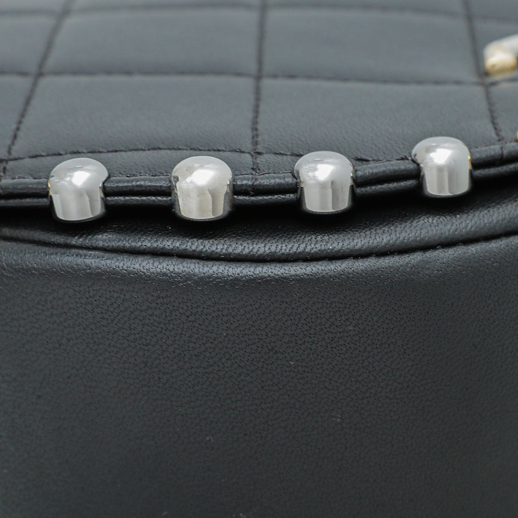 Chanel Black CC Metal Bubble Edge Flap Bag