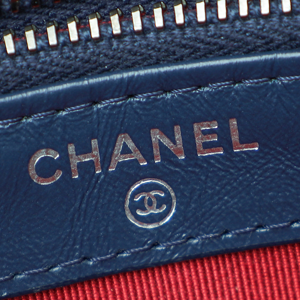 Chanel Blue Gabrielle Double Zip Chain Pouch