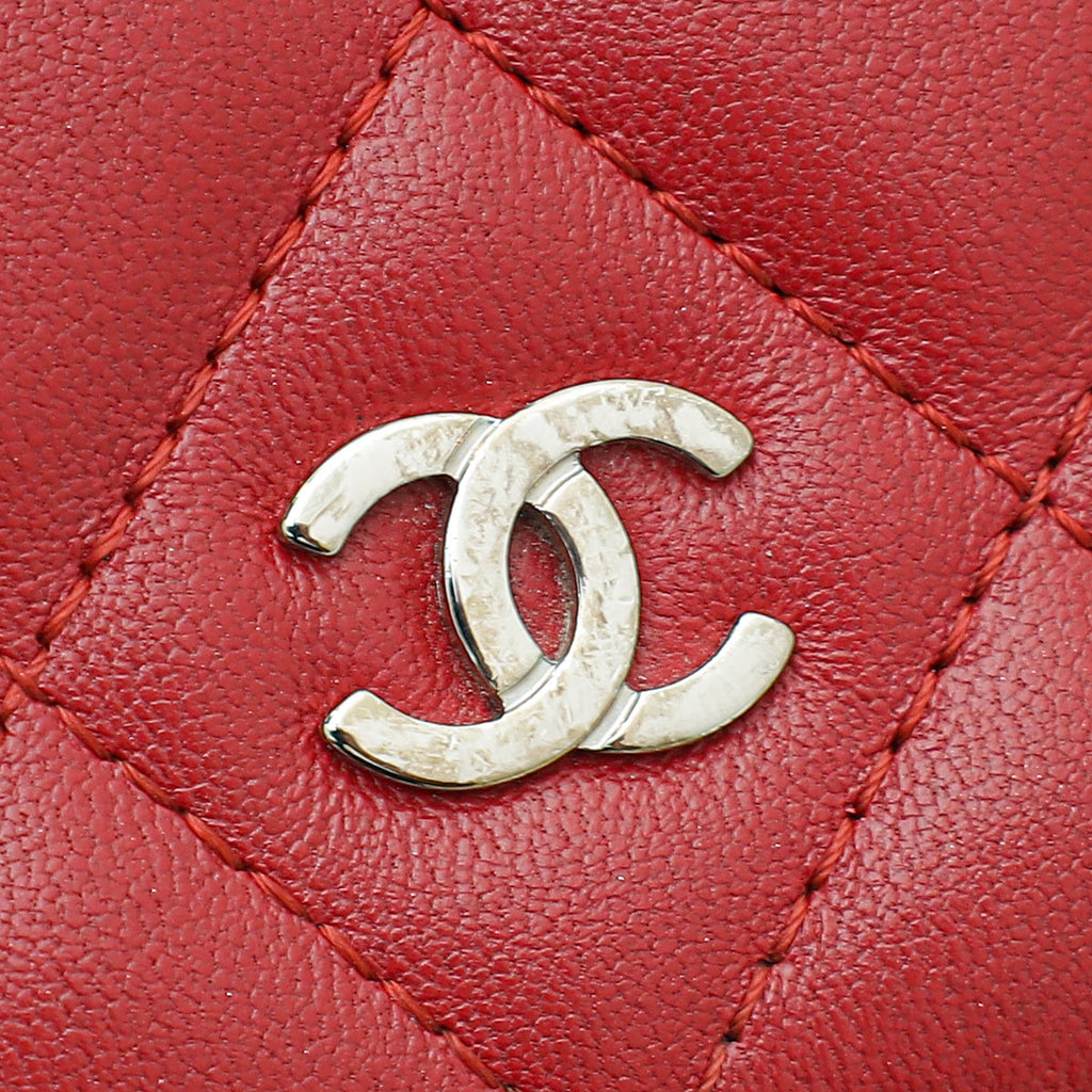 Chanel Red Classic Wallet on Chain