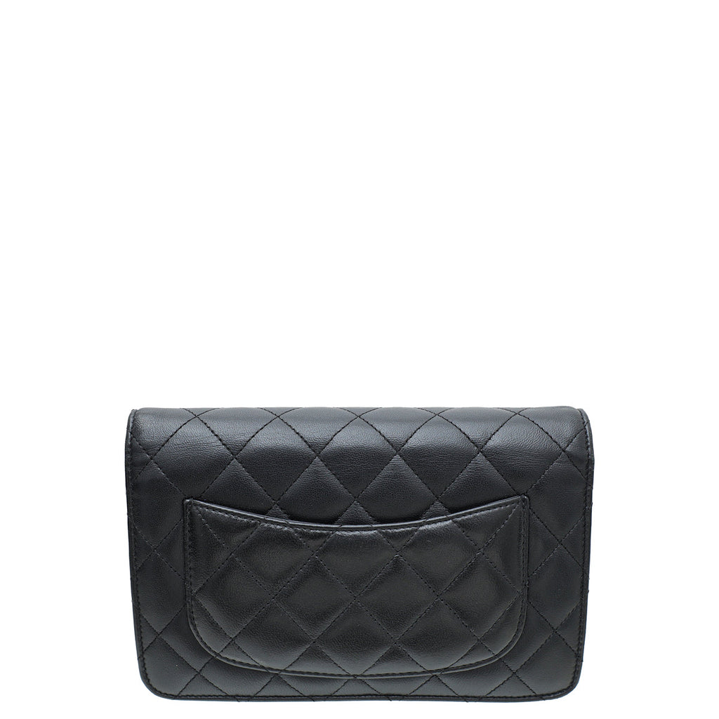 Chanel Black CC Classic Wallet On Chain