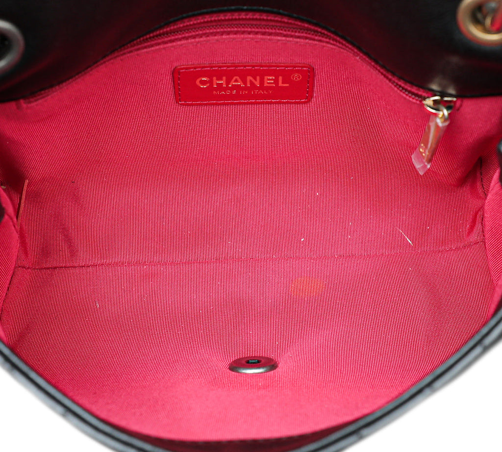 Chanel Black Chain Top Handle Flap Bag