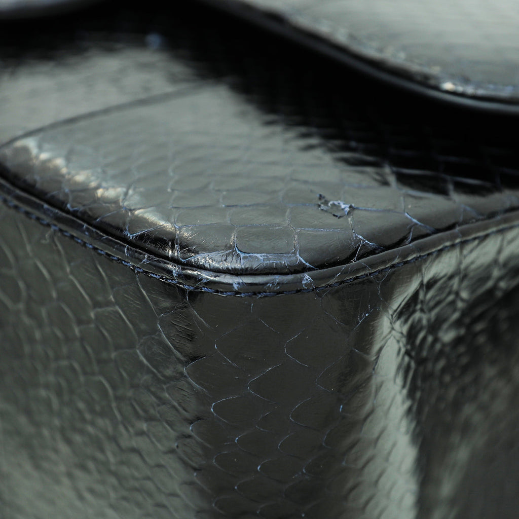 Chanel Midnight Blue Python Classic Double Flap Bag
