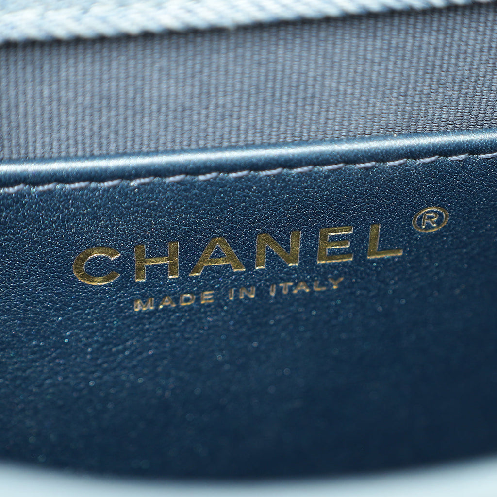 Chanel Blue CC Denim Messenger Bag