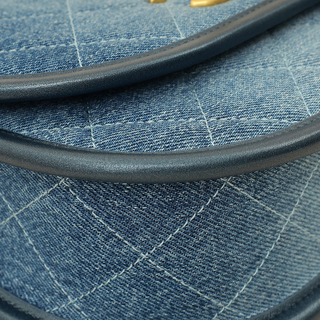 Chanel Blue CC Denim Messenger Bag