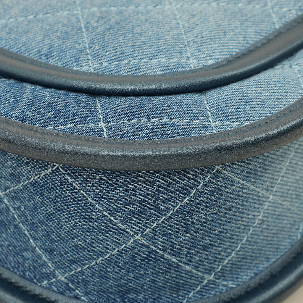 Chanel Blue CC Denim Messenger Bag