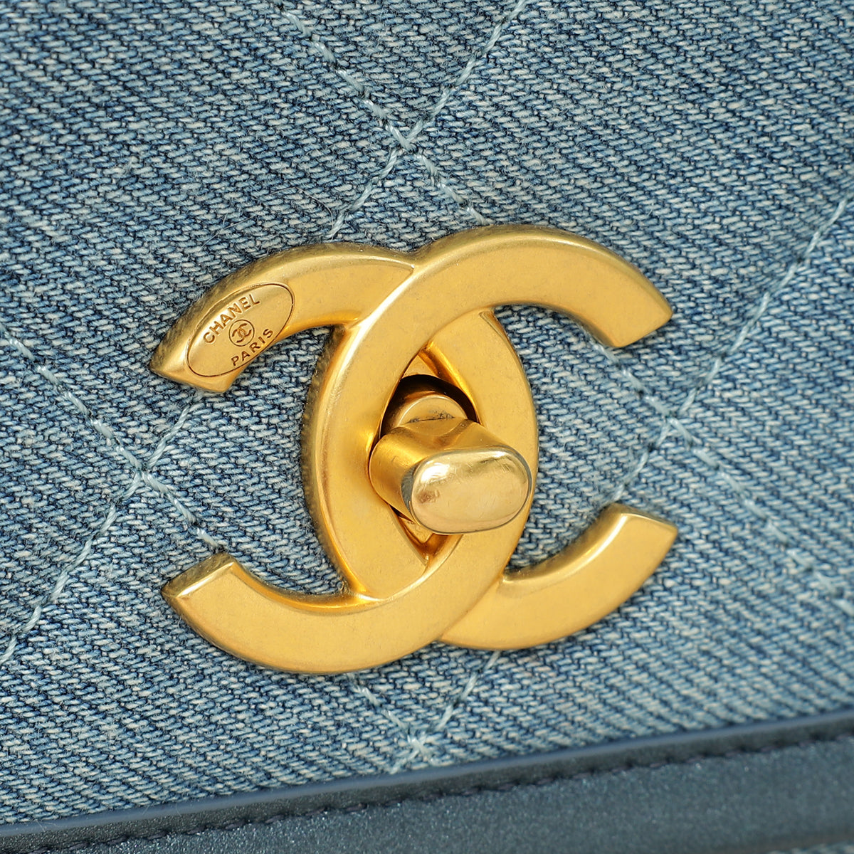 Chanel Blue CC Denim Messenger Bag
