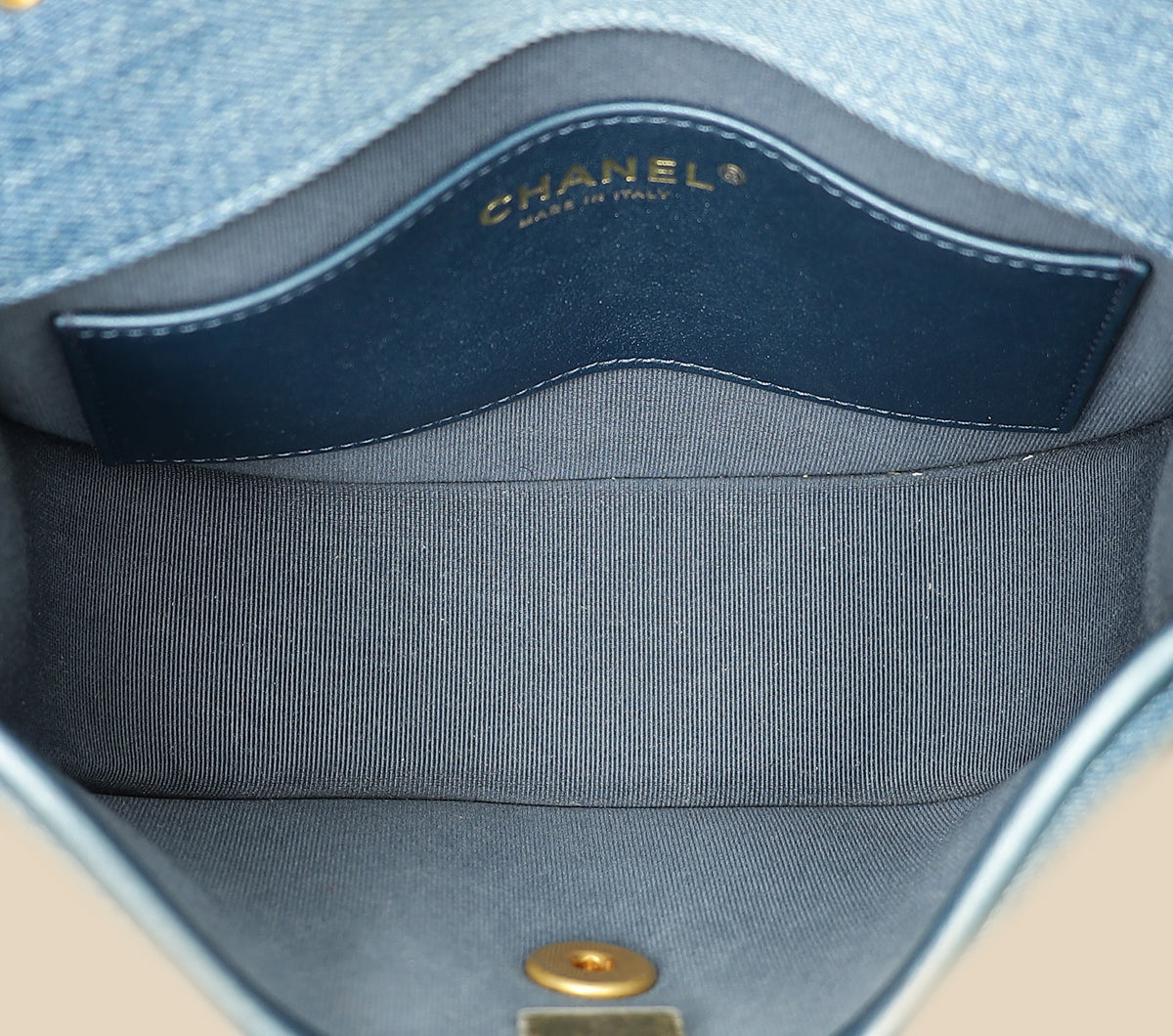 Chanel Blue CC Denim Messenger Bag