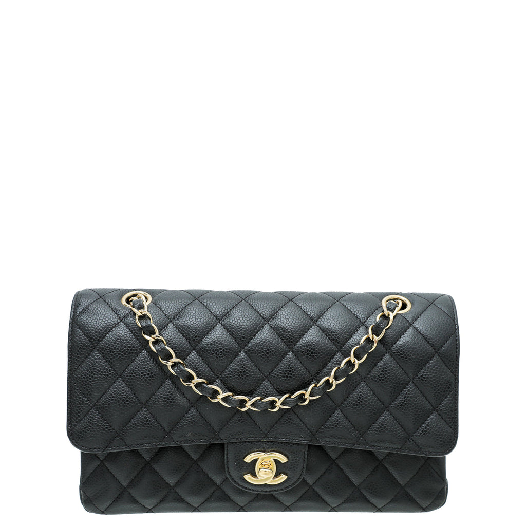 Chanel Black CC Classic Double Flap Medium Bag