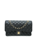 Chanel Black CC Classic Double Flap Medium Bag