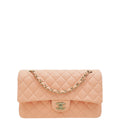 Chanel Salmon Pink CC Classic Double Flap Medium Bag