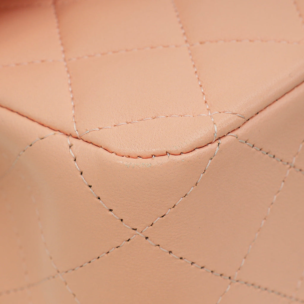 Chanel Salmon Pink CC Classic Double Flap Medium Bag