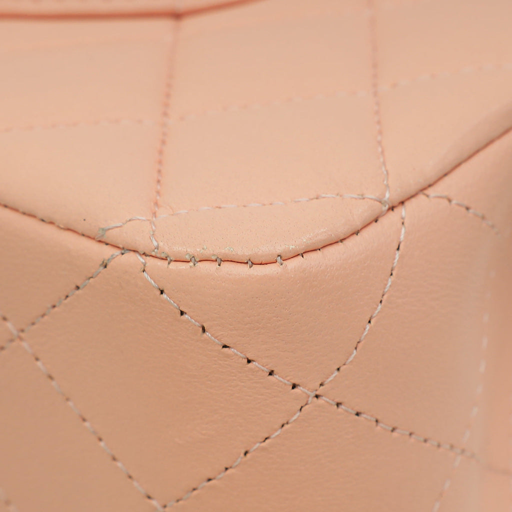 Chanel Salmon Pink CC Classic Double Flap Medium Bag