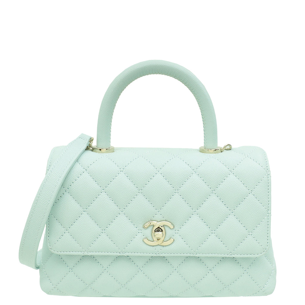 Chanel Light Blue Coco Handle Small Bag