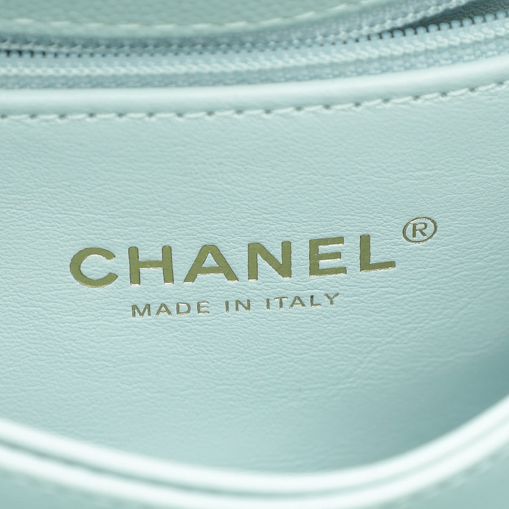 Chanel Light Blue Coco Handle Small Bag