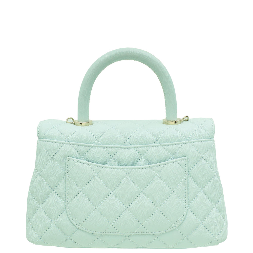 Chanel Light Blue Coco Handle Small Bag